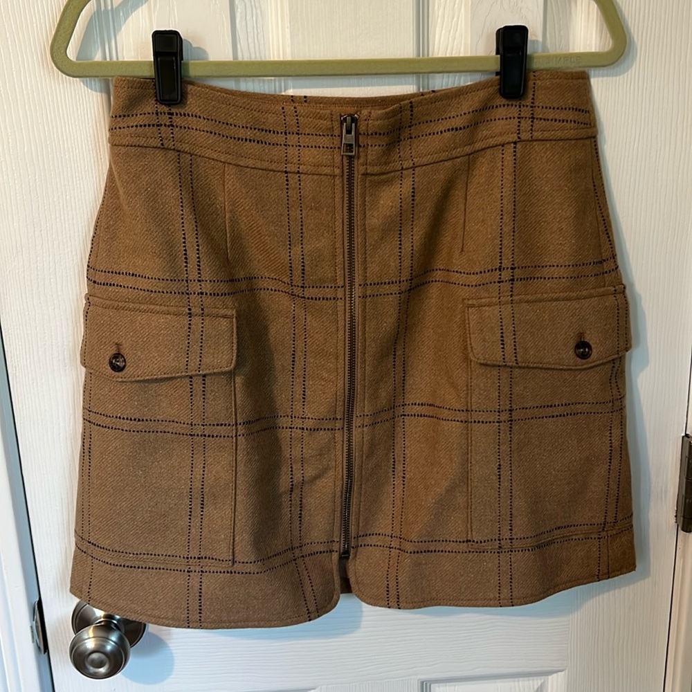 Madewell Zip-front Mini Skirt in Windowpane